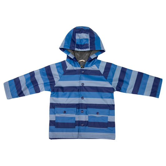 Korango Striped Raincoat - Blue/Navy