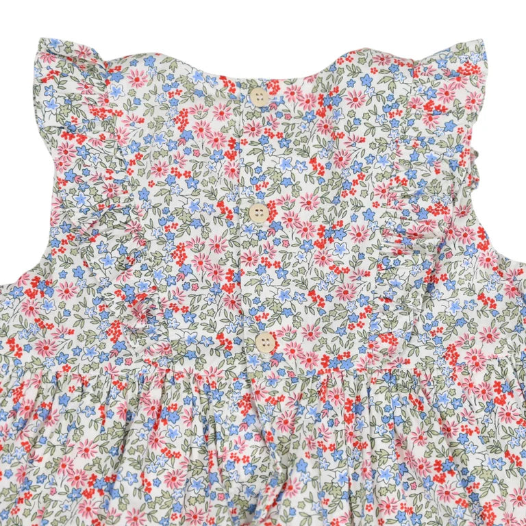 Korango Frill Smocked Dress Red Floral