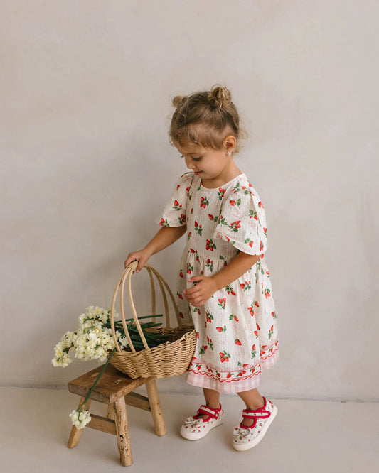 Poppy Dress - Strawberries and Cream