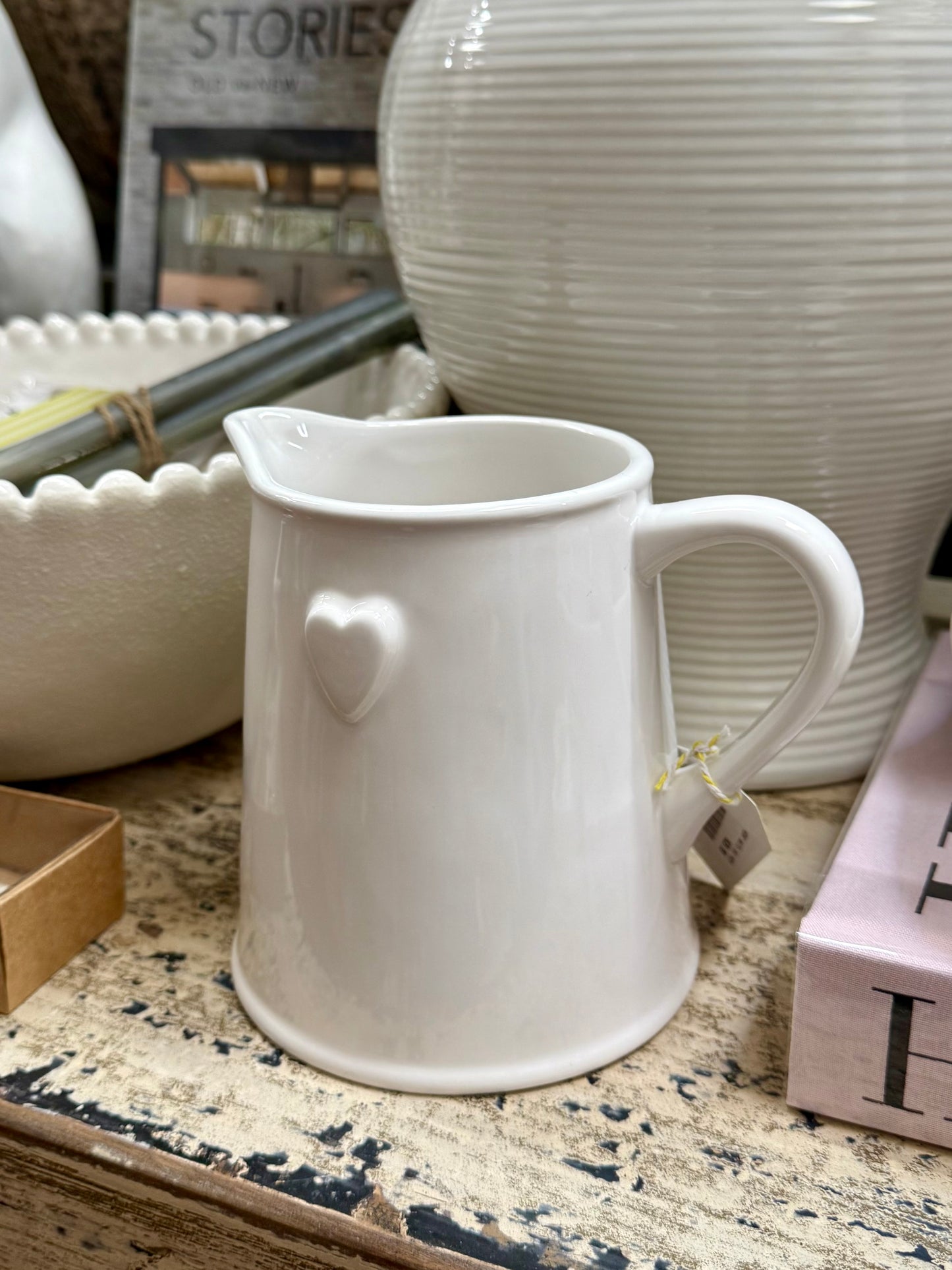 Heart Jug - White