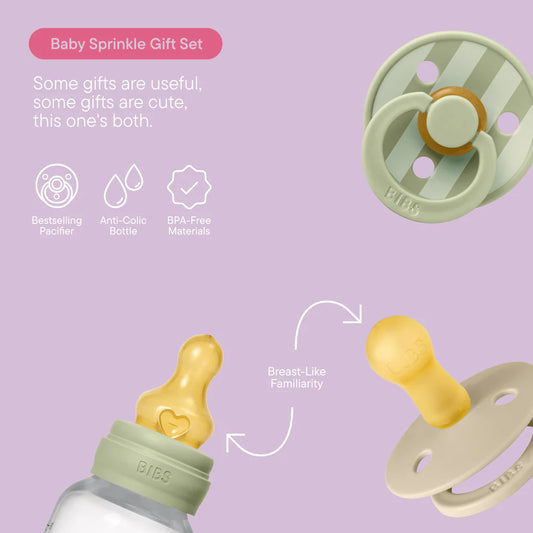BIBS Gift Set, Baby Sprinkle - Sage