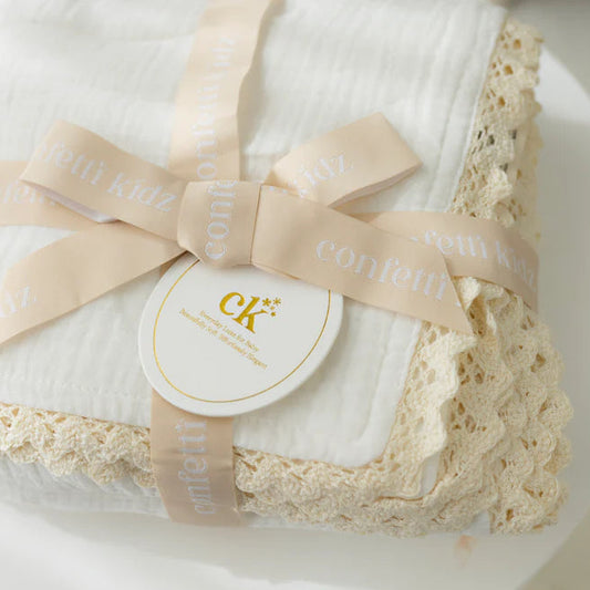 Confetti Kidz Classic Muslin Blanket - White