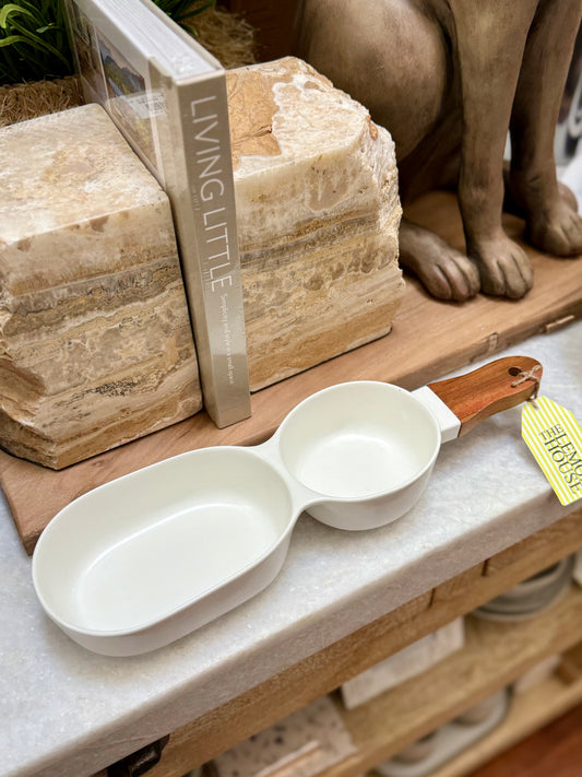 Double Server with Handle - White