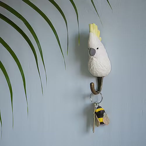 Hand-Carved Cockatoo Hook