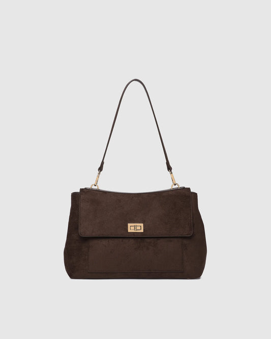 Louenhide Arden Suedette Shoulder Bag - Chocolate