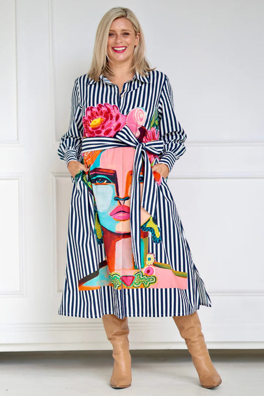 Frida Shirt Dress | Navy