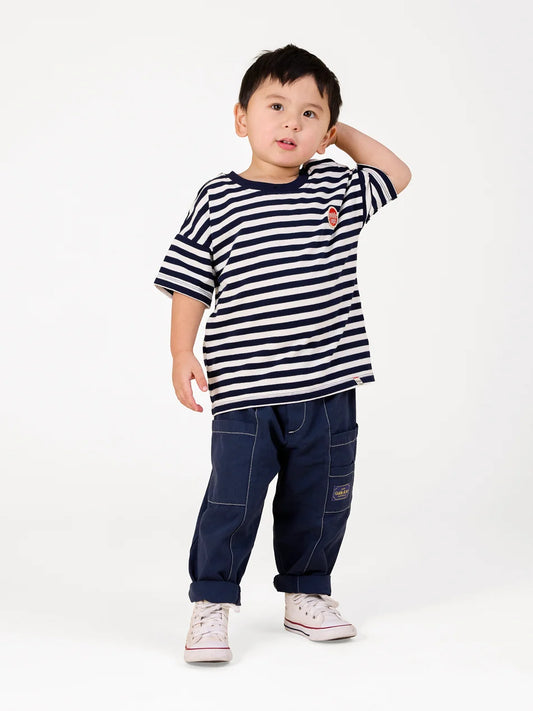 Essential Stripe Logo T-Shirt - Navy