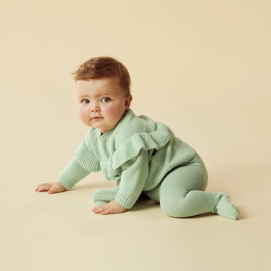 Wilson & Frenchy Knitted Ruffle Jumper | Mint Green
