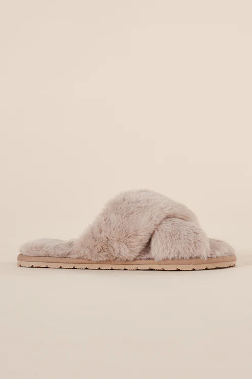 Milan Plush Slipper | Beige