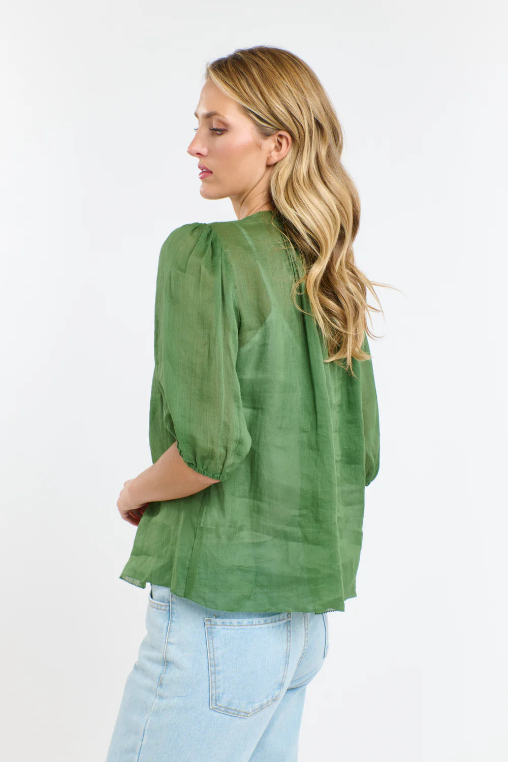 Ariel Pintuck Top - Kelly Green