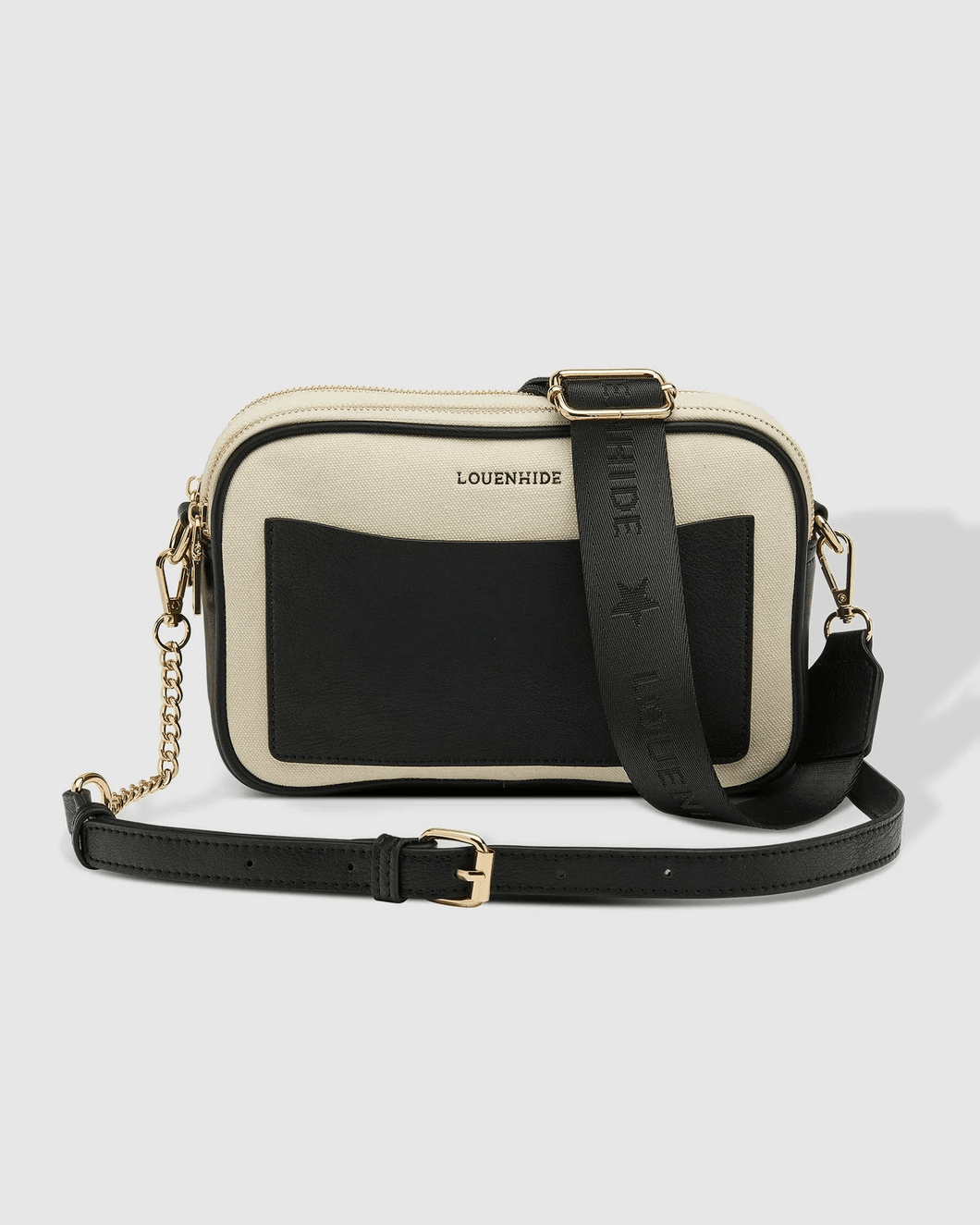 Jolene Canvas Crossbody Bag- Cream Black