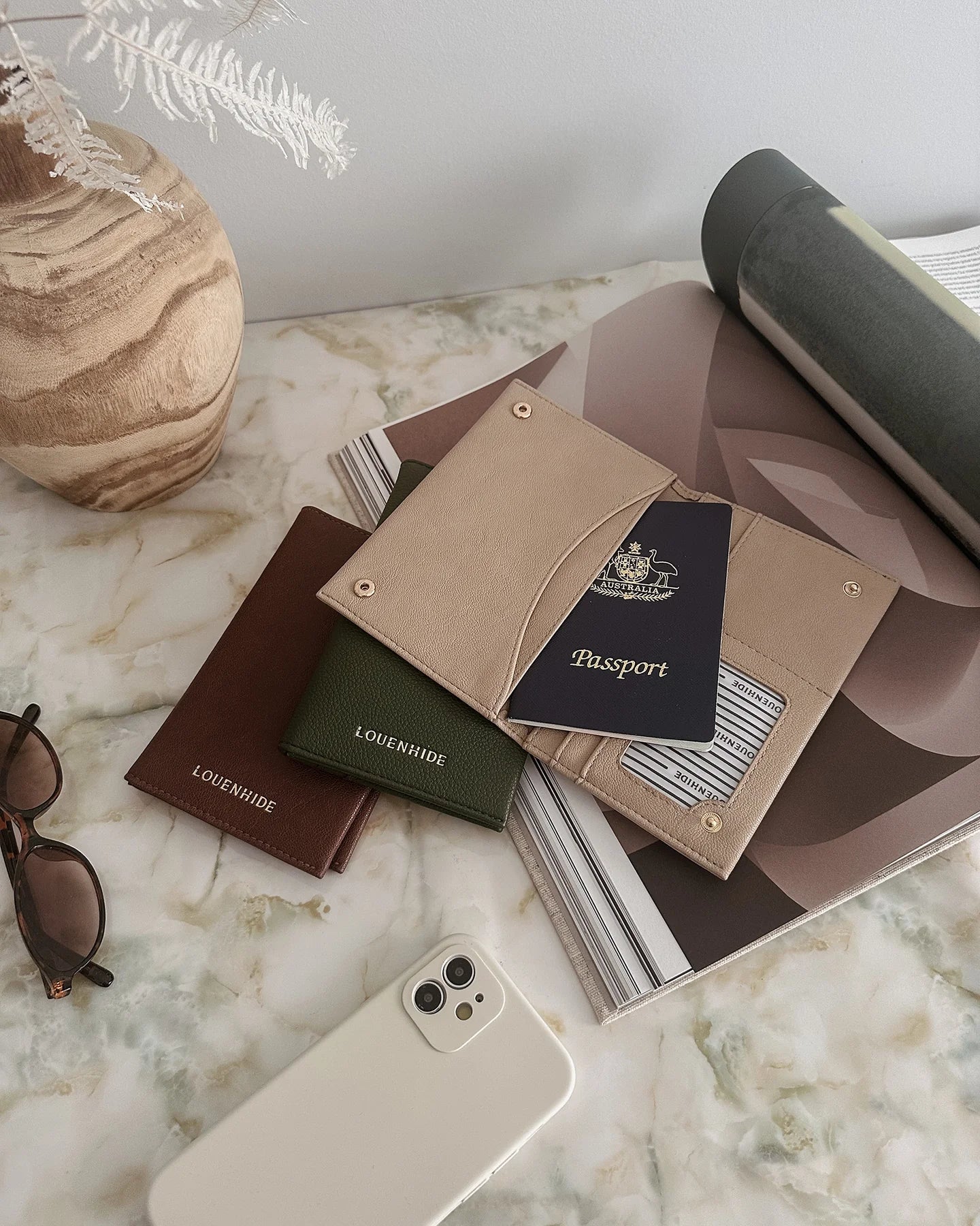 Louenhide Venice Passport Holder - Olive