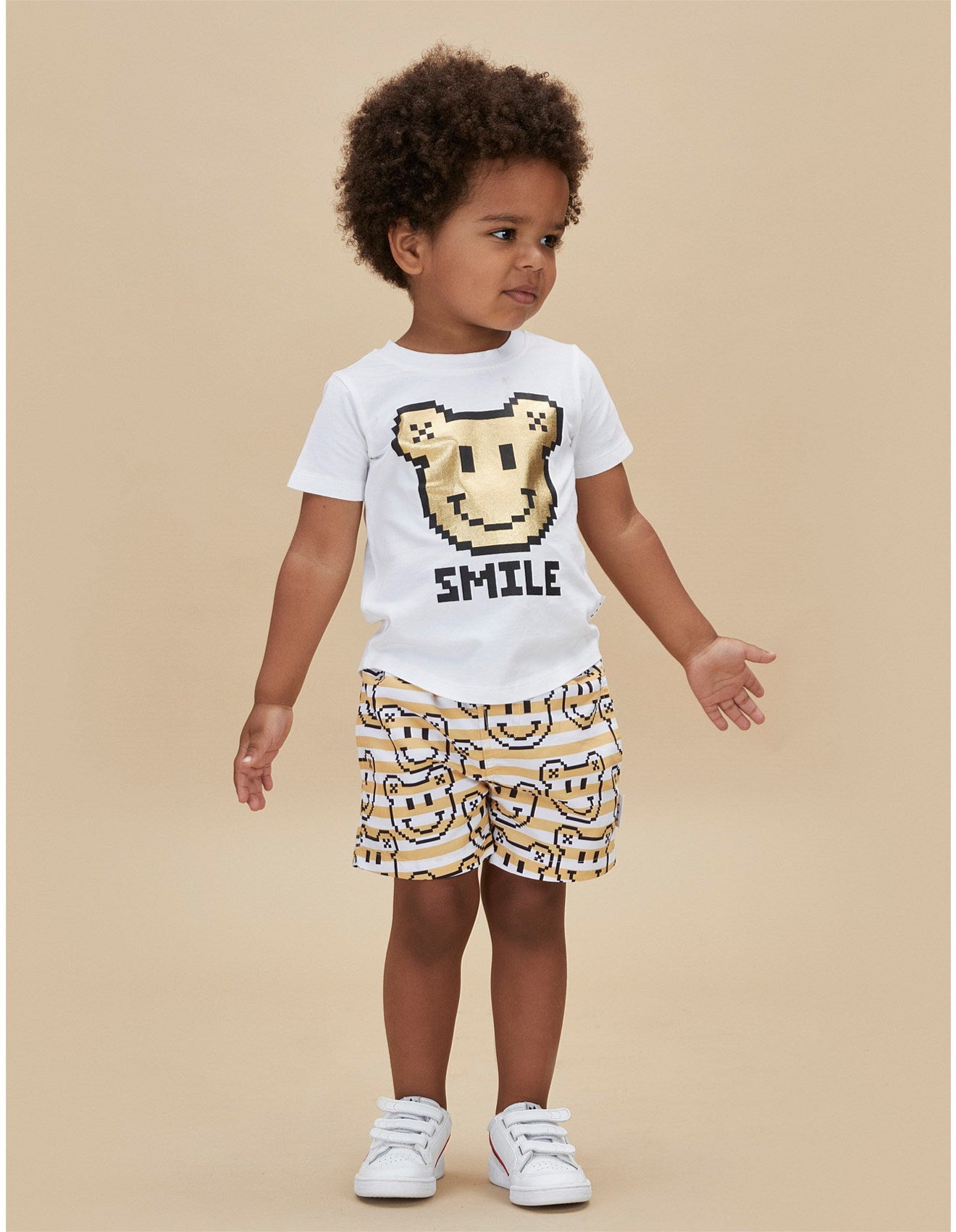 Huxbaby Digi Smile T-Shirt | Gold