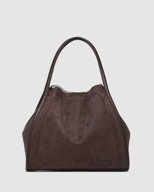 Louenhide Sutton Suedette Shoulder Bag | Chocolate