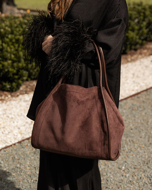 Louenhide Sutton Suedette Shoulder Bag | Chocolate