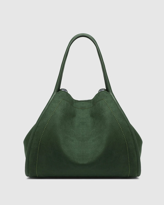 Louenhide Sutton Suedette Shoulder Bag | Forest Green