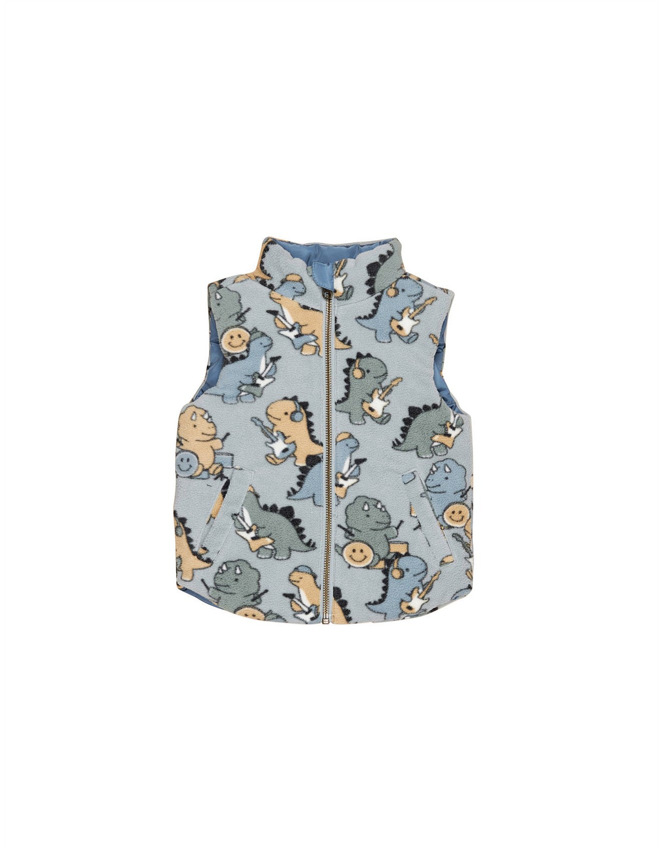 Huxbaby Dino Band Reversible Fleece Vest