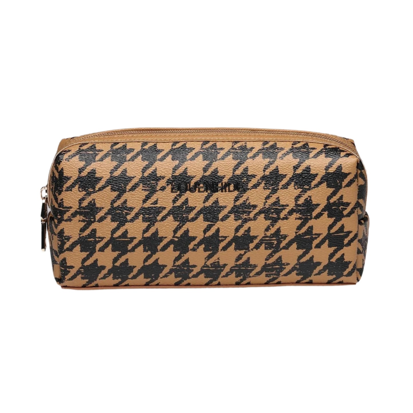 Louenhide Brianna Makeup Bag | Houndstooth Camel incl. 6 Brushes