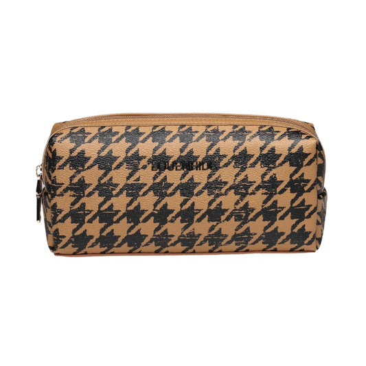 Louenhide Brianna Makeup Bag | Houndstooth Camel incl. 6 Brushes