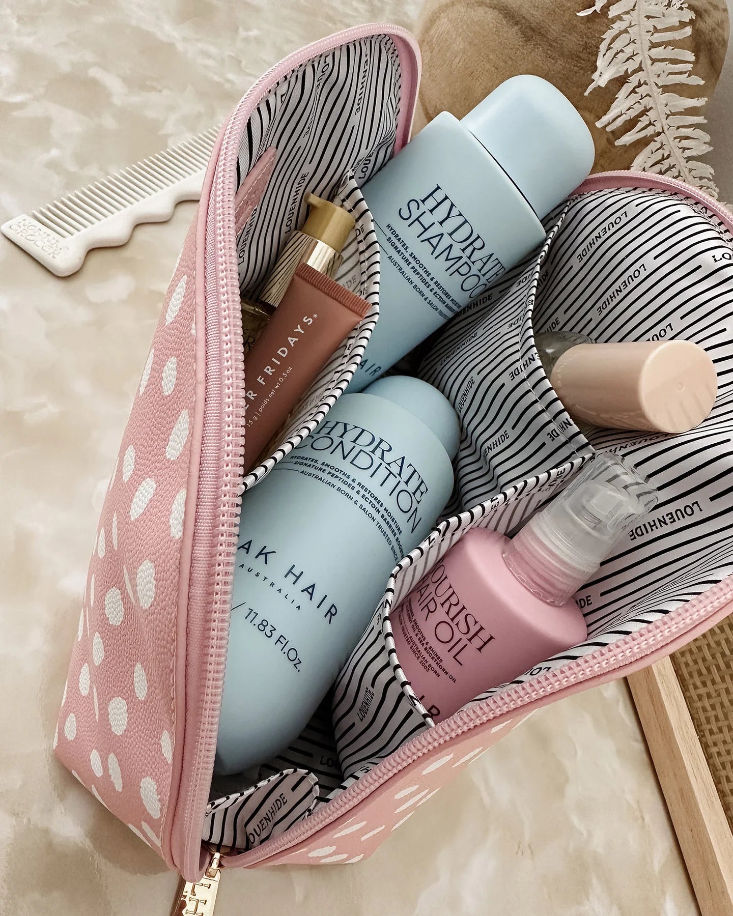 Louenhide Nancy Cosmetic Bag - Pink Raindrop