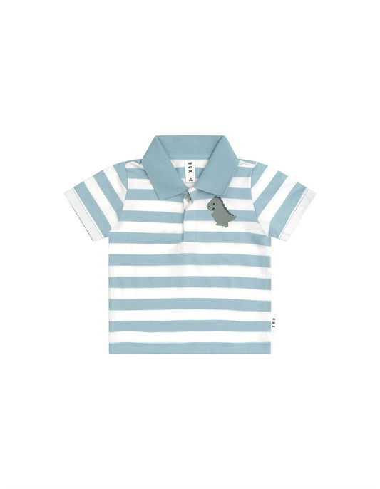 Huxbaby T-Rex Stripe Polo Shirt