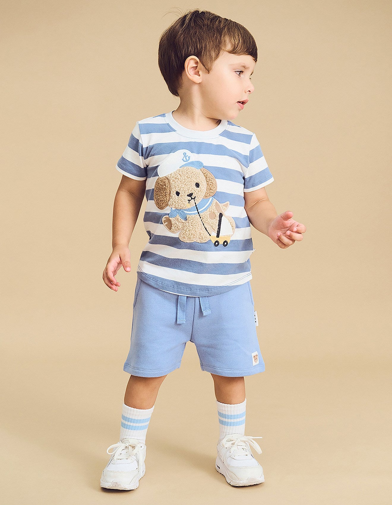 Huxbaby Sailor Pup Stripe T-Shirt