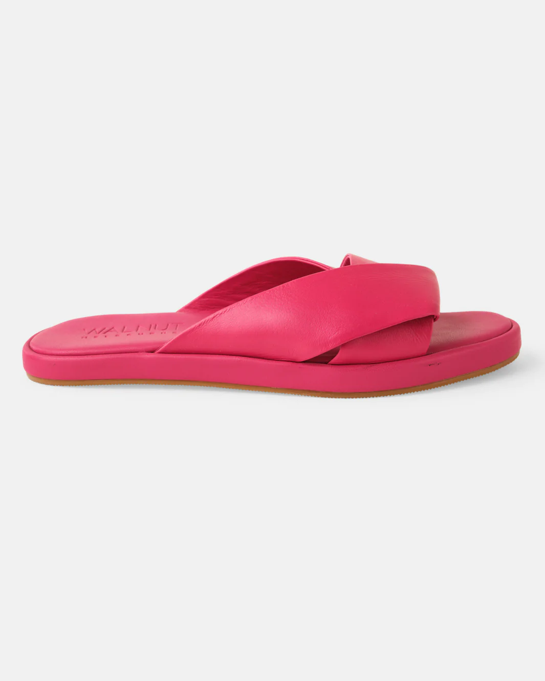 Lauren Leather Slide- Fuchsia