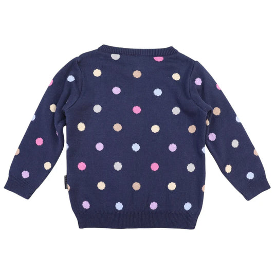 Korango Polkadot Sweater - Navy