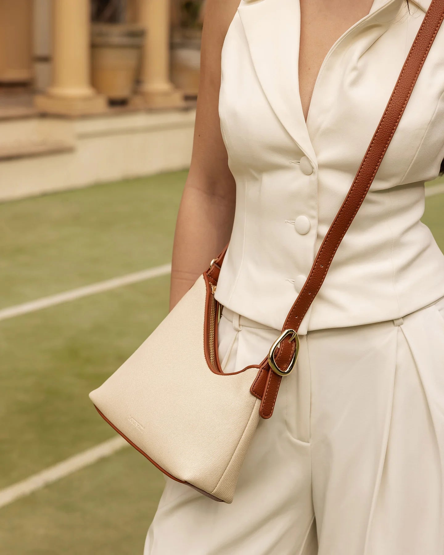 Louenhide Amelia Shoulder Bag - Canvas/Tan