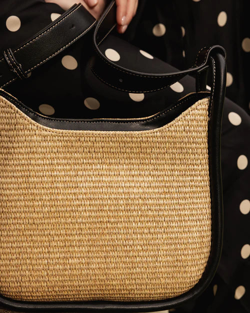 Louenhide Clare Shoulder Bag - Raffia Black