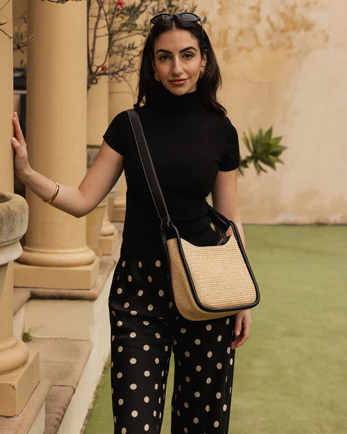 Louenhide Clare Shoulder Bag - Raffia Black