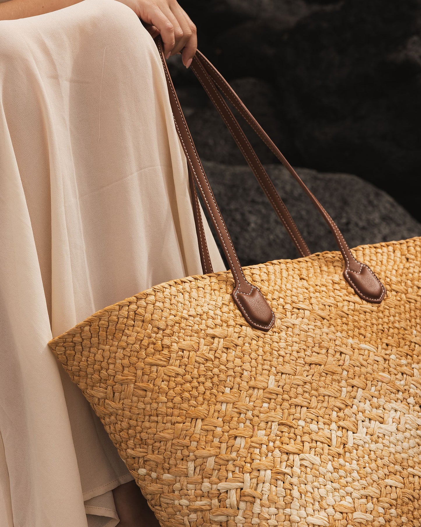 Louenhide Ava Basket Tote - Natural Raffia