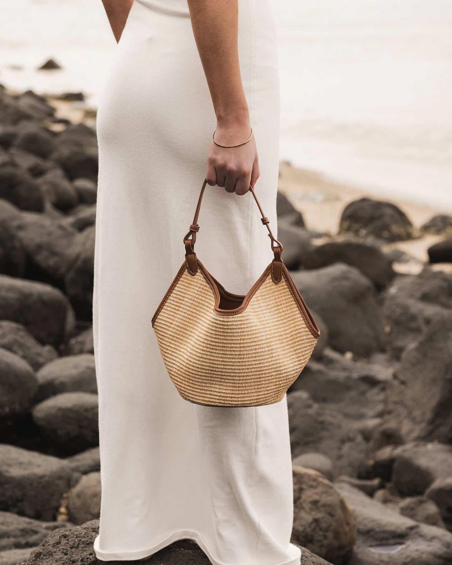 Louenhide Taya Mini Tote Bag - Raffia/ Tan