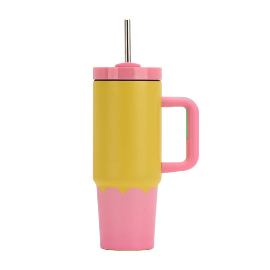 Super Sip 850mL- Stainless Steel | Yellow/Pink