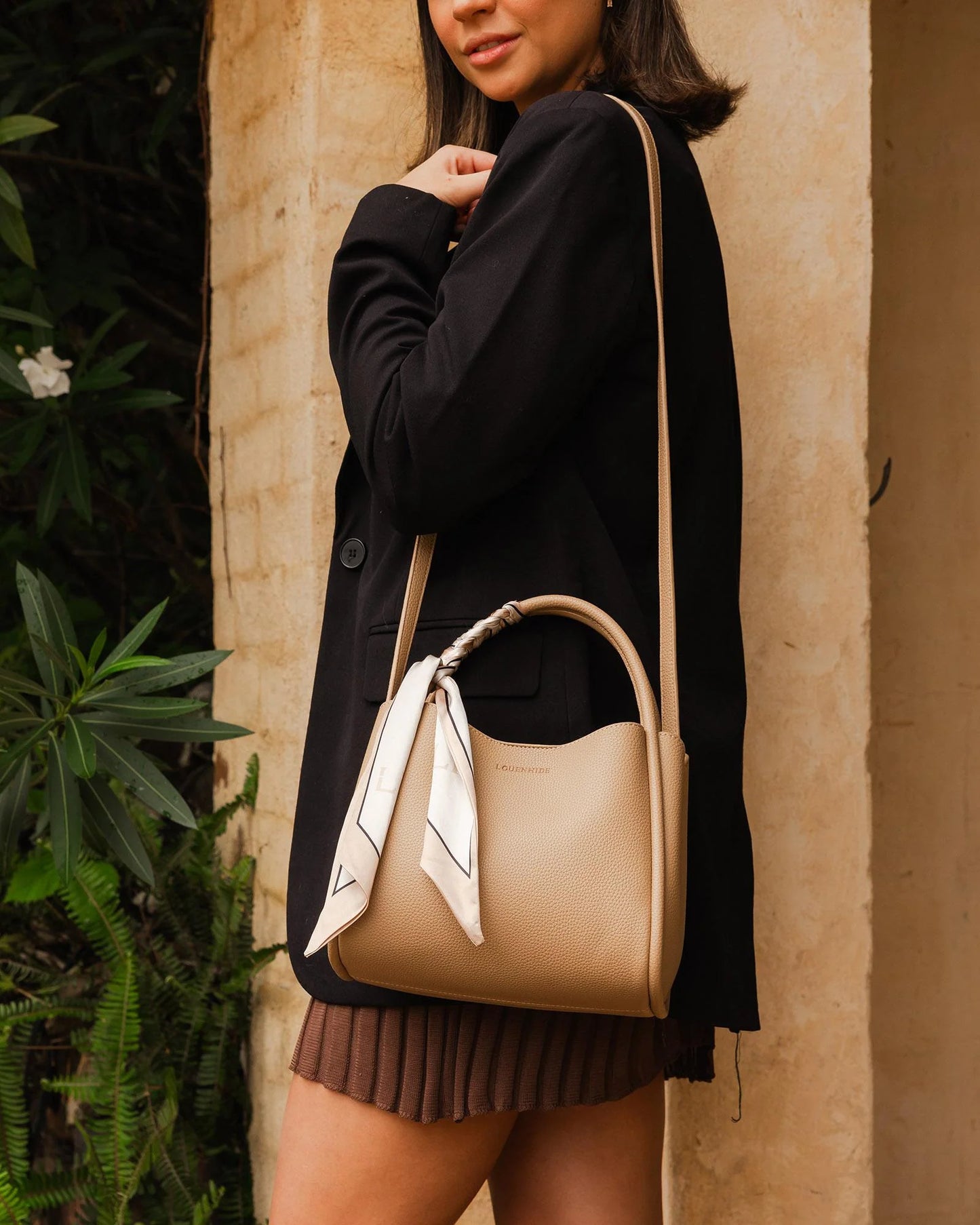 Louenhide Steffie Mini Tote Bag- Biscuit