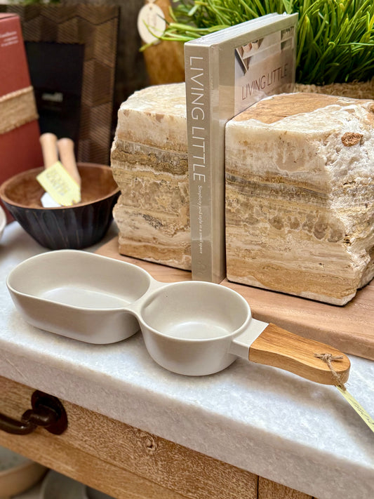 Double Server with Handle - Stone