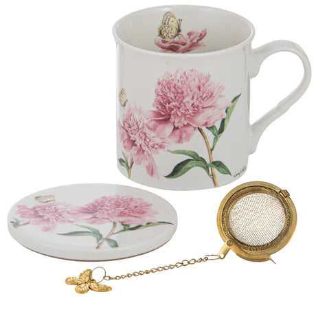 Garden Pink Peony Tea Gift Set