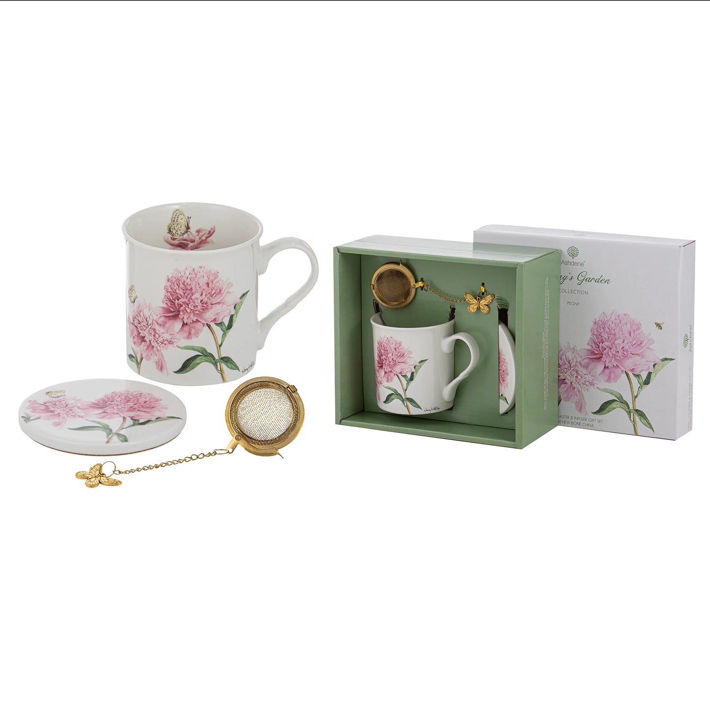 Garden Pink Peony Tea Gift Set