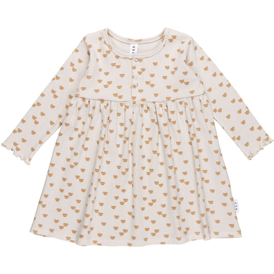 Huxbaby Beary Cute Rib Dress - Almond