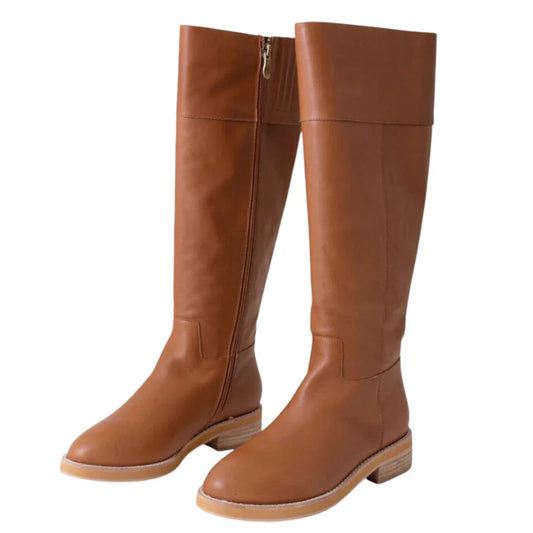 Camile Leather Boot | Caramel