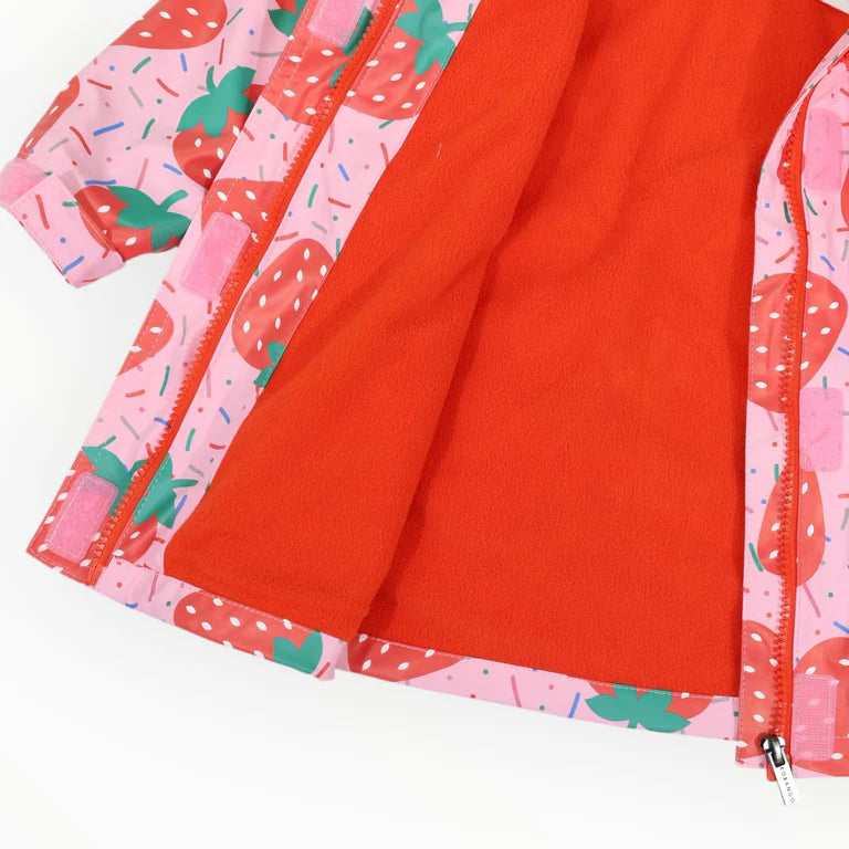 Korango Strawberries & Sprinkles Raincoat - Pink