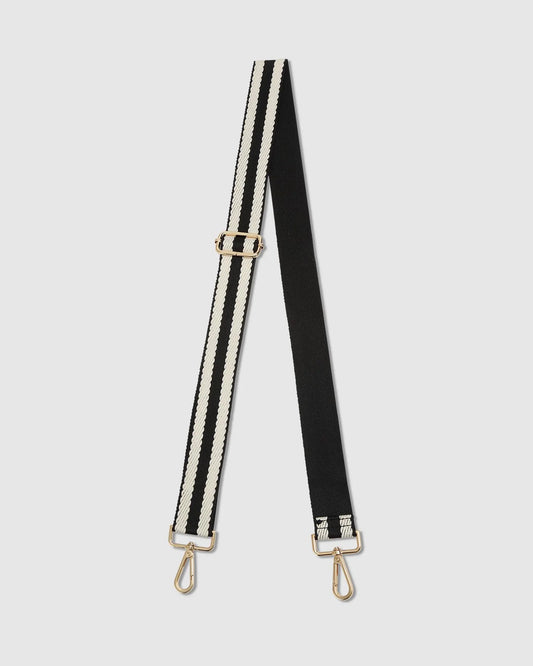 Louenhide Stripe Webbing Bag Strap | Black / Black