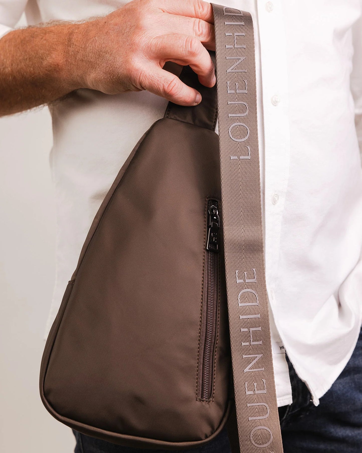 Louenhide Boyd Nylon Sling Bag | Chocolate