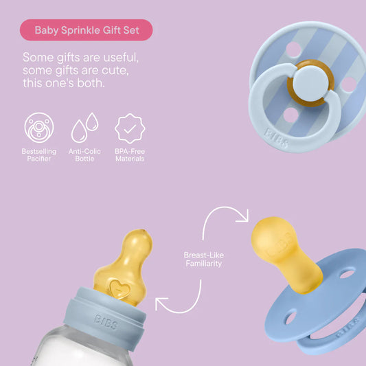 BIBS Gift Set, Baby Sprinkle - Baby Blue