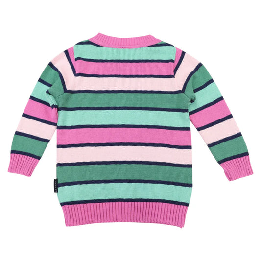 Korango Long Striped Sweater - Green