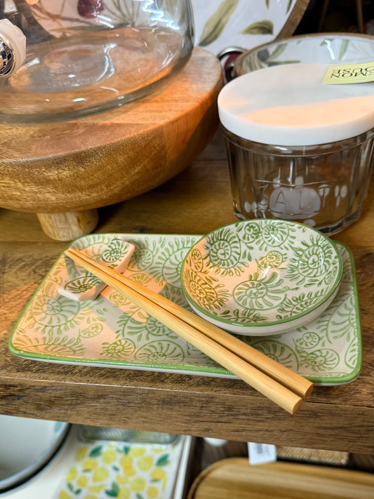 Green Leaf Japanese Serving Set