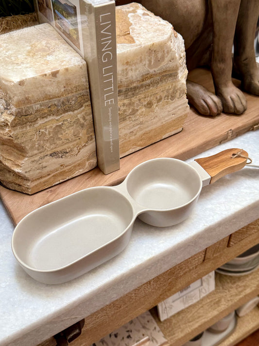 Double Server with Handle - Stone