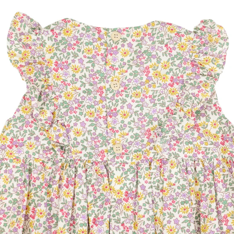 Korango Floral Smocked Sunsuit - Yellow