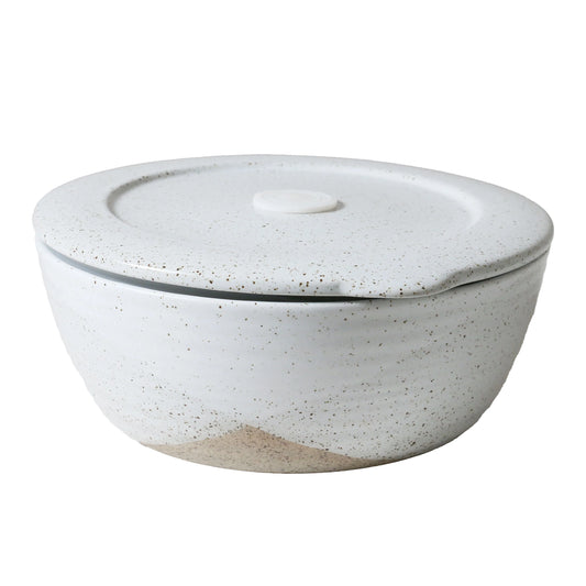 1 Litre Container with Lid- White Speckle