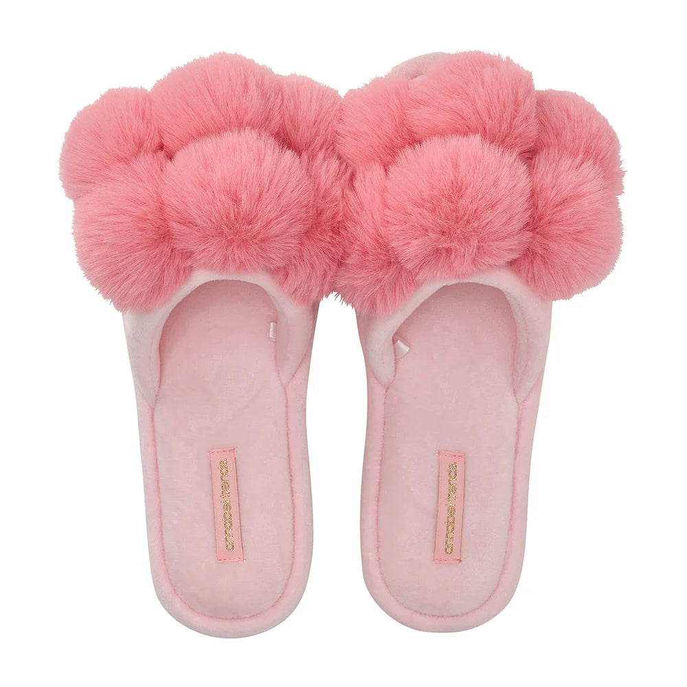 Pom Pom Slippers - Cosy Luxe - Pink